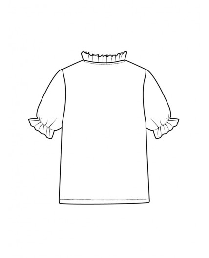 Блузка текстильная для девочек белый