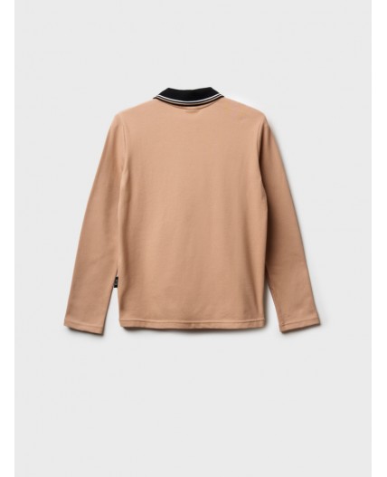 Джемпер трикотажный с воротником поло для мальчиков бежевый