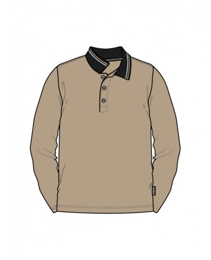 Джемпер трикотажный с воротником поло для мальчиков бежевый