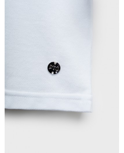 Джемпер трикотажный с воротником поло для девочек белый