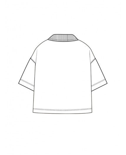 Джемпер трикотажный с воротником поло для девочек белый