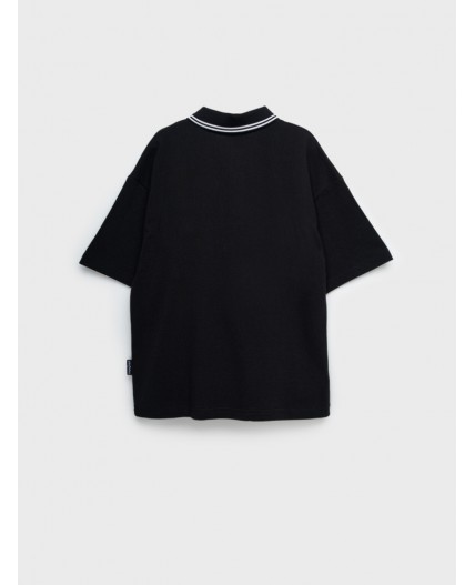 Джемпер трикотажный с воротником поло для мальчиков черный