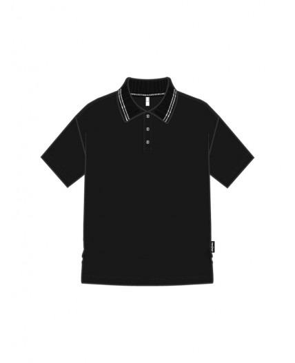 Джемпер трикотажный с воротником поло для мальчиков черный