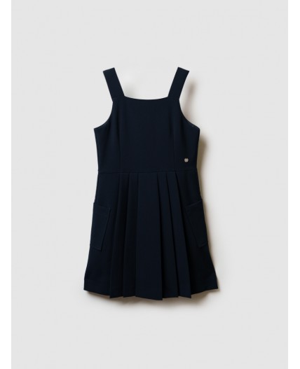 Сарафан текстильный для девочек тёмно-синий