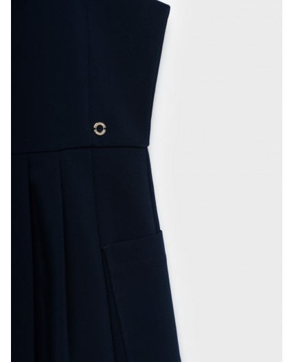 Сарафан текстильный для девочек тёмно-синий