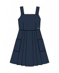 Сарафан текстильный для девочек тёмно-синий