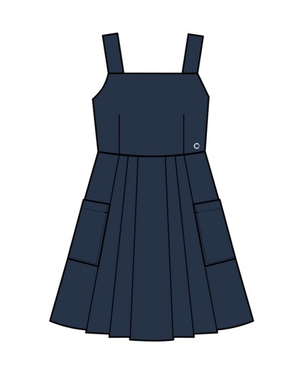 Сарафан текстильный для девочек тёмно-синий