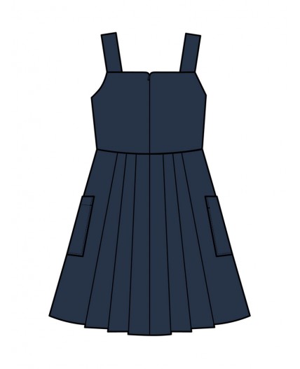 Сарафан текстильный для девочек тёмно-синий