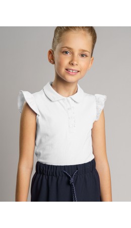 Футболка-поло для девочки белый