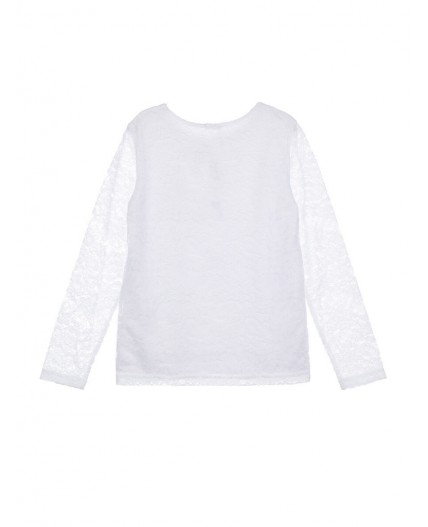 Джемпер ажурный трикотажный для девочек белый