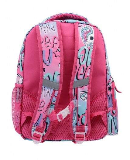 Рюкзак текстильный для девочек фуксия,разноцветный
