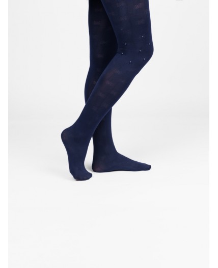 Колготки трикотажные эластичные для девочек тёмно-синий