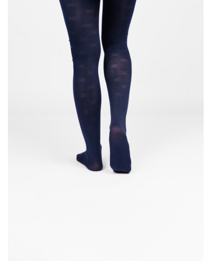 Колготки трикотажные эластичные для девочек тёмно-синий