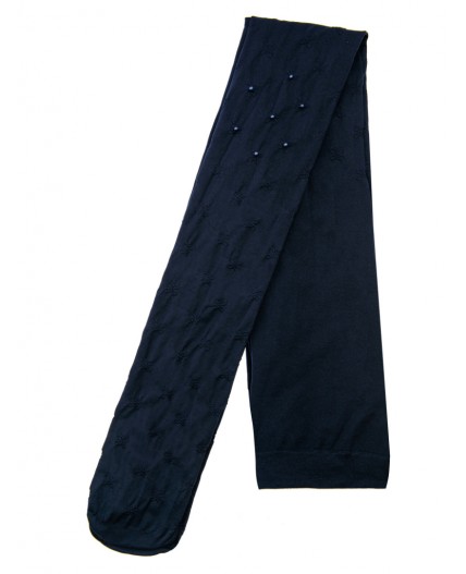 Колготки трикотажные эластичные для девочек тёмно-синий