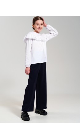 Фуфайка трикотажная для девочек (футболка с длинными рукавами) белый