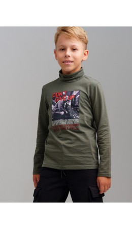 Водолазка трикотажная для мальчиков темно-зеленый