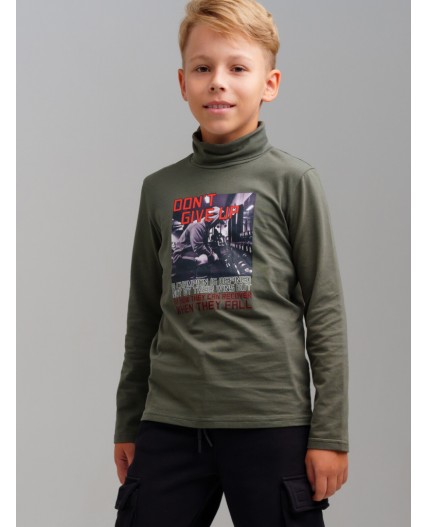 Водолазка трикотажная для мальчиков темно-зеленый