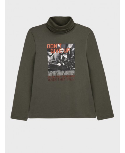 Водолазка трикотажная для мальчиков темно-зеленый