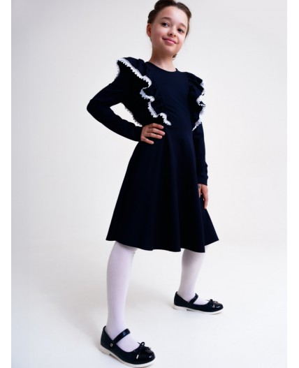 Туфли для девочек тёмно-синий