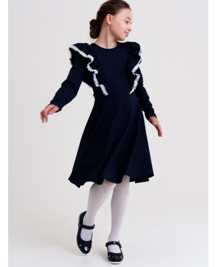 Туфли для девочек тёмно-синий