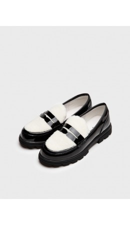 Туфли для девочек черный,молочный