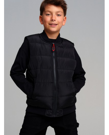 Жилет текстильный с полиуретановым покрытием для мальчиков черный