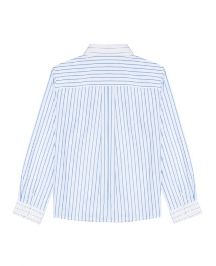 Сорочка текстильная для мальчиков (comfort fit) белый,голубой