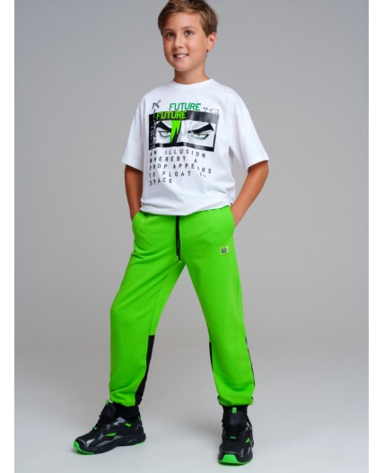 Брюки трикотажные для мальчиков зеленый,черный