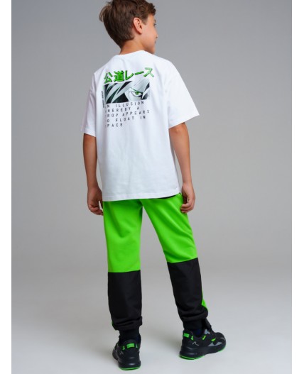 Брюки трикотажные для мальчиков зеленый,черный