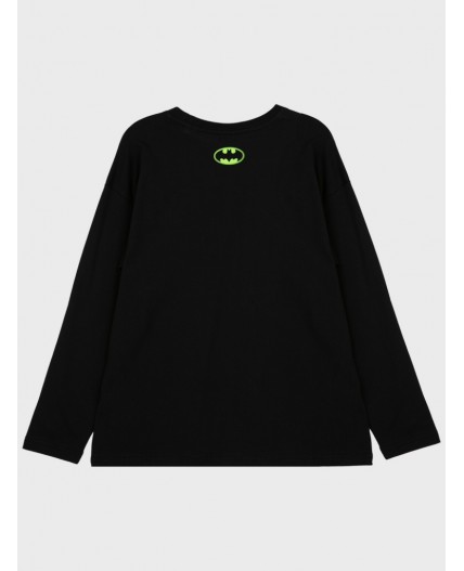 Фуфайка трикотажная для мальчиков (футболка с длинными рукавами) черный,зеленый