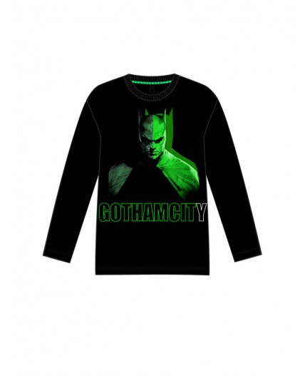 Фуфайка трикотажная для мальчиков (футболка с длинными рукавами) черный,зеленый