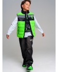 Жилет текстильный с полиуретановым покрытием для мальчиков зеленый,черный,серебряный