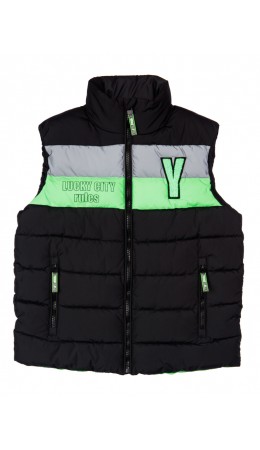 Жилет текстильный с полиуретановым покрытием для мальчиков черный,зеленый,серебряный