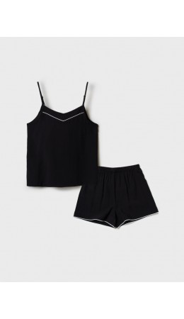 Пижама текстильная для девочек черный