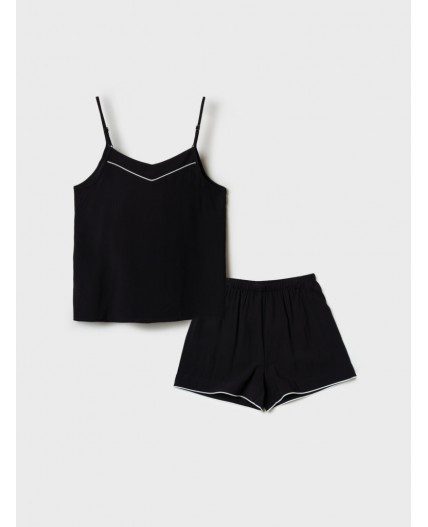 Пижама текстильная для девочек черный