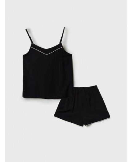 Пижама текстильная для девочек черный