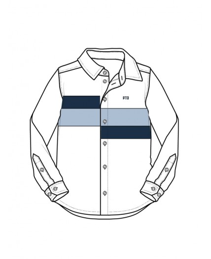 Рубашка текстильная для мальчиков (comfort fit) белый,тёмно-синий,голубой