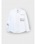 Рубашка текстильная для мальчиков (oversize fit) белый