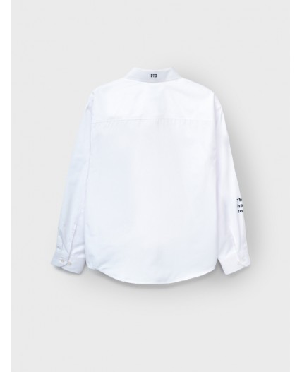 Рубашка текстильная для мальчиков (oversize fit) белый