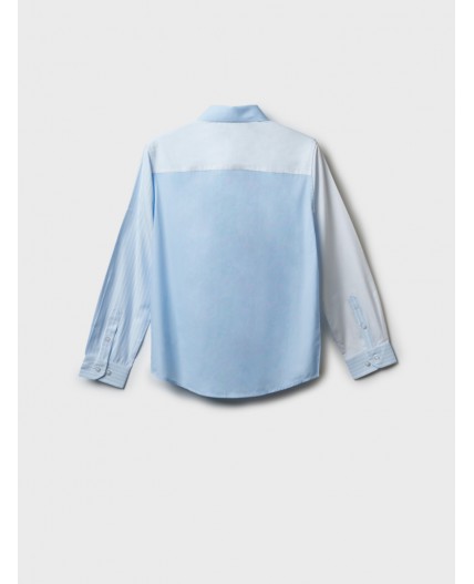Рубашка текстильная для мальчиков (regular fit) белый,голубой