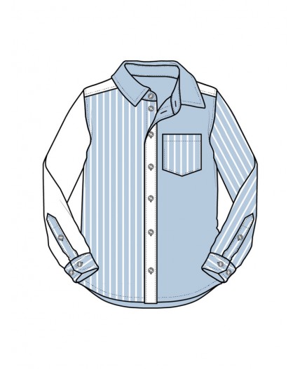 Рубашка текстильная для мальчиков (regular fit) белый,голубой