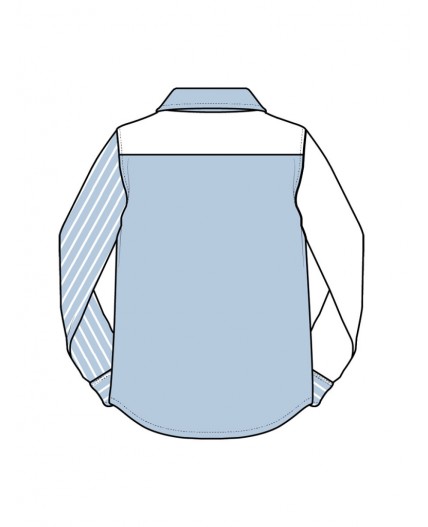 Рубашка текстильная для мальчиков (regular fit) белый,голубой