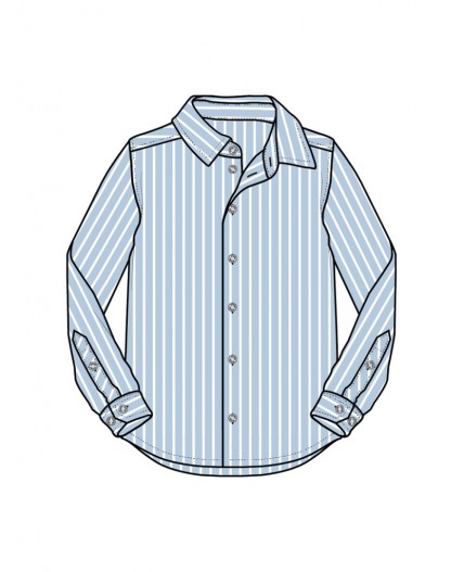 Рубашка текстильная для мальчиков (regular fit) голубой,белый