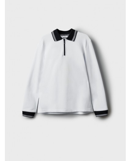Джемпер трикотажный с воротником поло для мальчиков белый