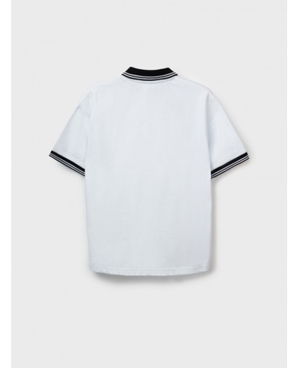 Джемпер трикотажный с воротником поло для мальчиков белый