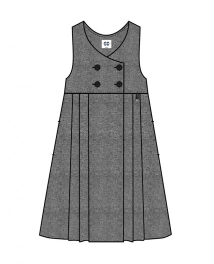 Сарафан текстильный для девочек темно-серый