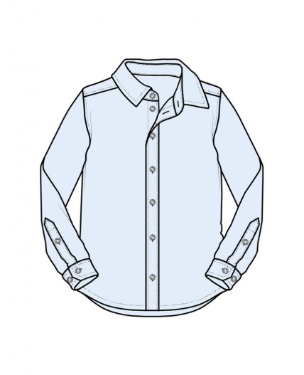 Рубашка текстильная для мальчиков (regular fit) голубой