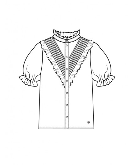 Блузка текстильная для девочек белый