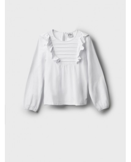 Блузка трикотажная для девочек белый