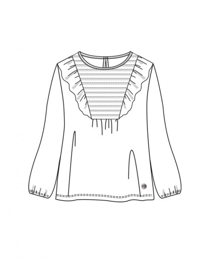 Блузка трикотажная для девочек белый